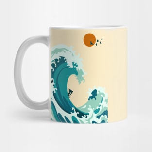 the waves at the beach side - illustration Mug